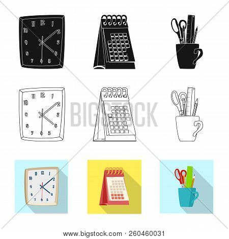 Vector Design Of Furniture And Work Icon. Set Of Furniture And Home Stock Symbol For Web.