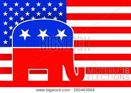 Washington, Usa, 24 September 2018 - Illustration Idea For Republican Vote For The Us Midterm Electi