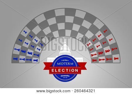 Washington, Usa, 25 September 2018 - Illustration Idea For The November 2018 Us Midterm Election.