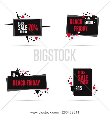 Vector Banner Set For Black Friday Day.