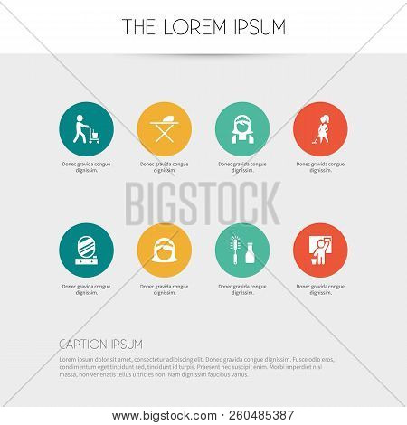 Set Of 8 Editable Cleanup Icons. Includes Symbols Such As Cleaning Worker, Cleaning Servise, Housewo