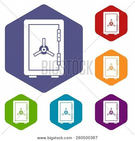 Fafe Icons Set Rhombus In Different Colors Isolated On White Background