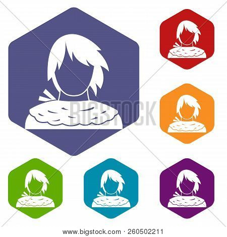 Male Shorn Icons Set Rhombus In Different Colors Isolated On White Background
