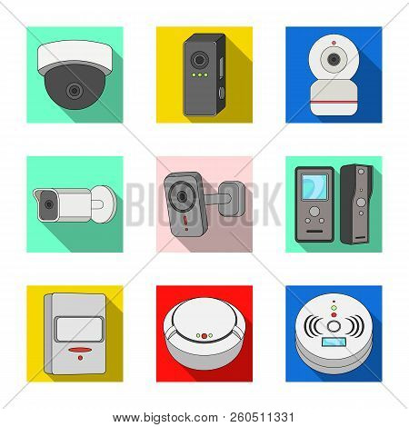Isolated Object Of Cctv And Camera Logo. Set Of Cctv And System Stock Vector Illustration.