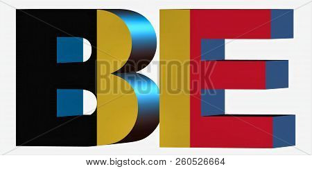 3d Standard Country Code Letters - Abbreviation Standart Code - Belgium