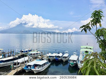 Lake Atitlan, Guatemala - May 20th, 2018: A Spectacular View Of Lake Atitlan On A Beautiful Day In M