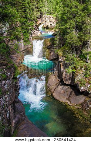 Forra Del Travignolo, A Gorge With Small Waterfalls In The Paneveggio Nature Park In Trentino, Italy