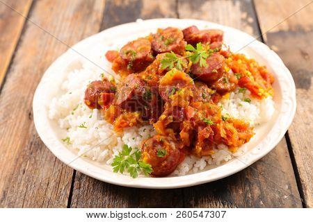 rougail saucisse, creole dish