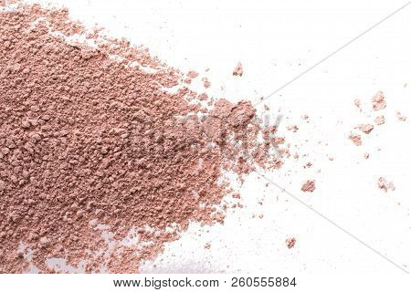 Cosmetic Background, Minerl Clay Texture. Pink Ask Dry Clay For Facecare And Bodycare. Isolated On A