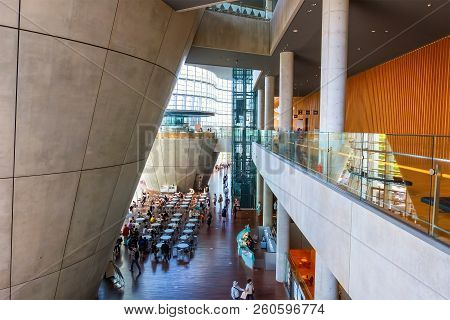 Tokyo, Japan - April 26 2018: The National Art Center In Roppongi - An Art Museum Displays Contempor