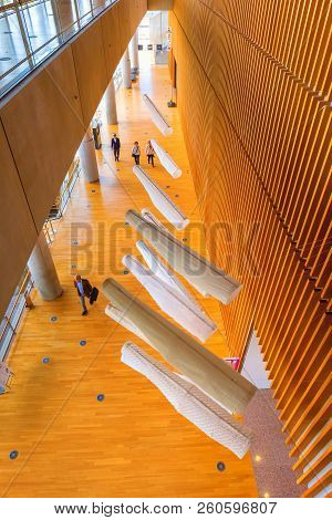 Tokyo, Japan - April 26 2018: The National Art Center In Roppongi - An Art Museum Displays Contempor