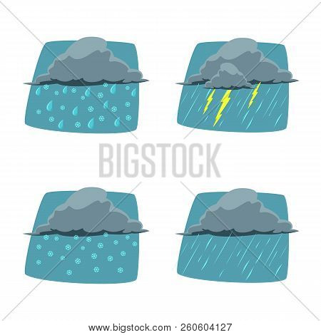 Isolated Object Of Weather And Climate Icon. Set Of Weather And Cloud Vector Icon For Stock.