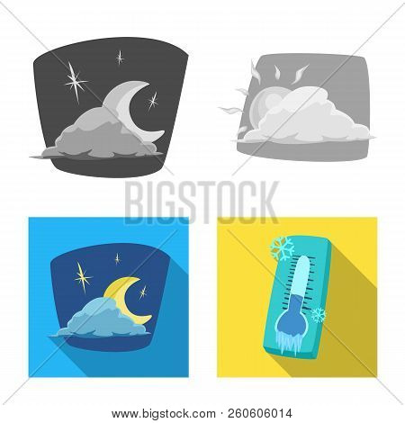 Isolated Object Of Weather And Climate Logo. Collection Of Weather And Cloud Stock Vector Illustrati