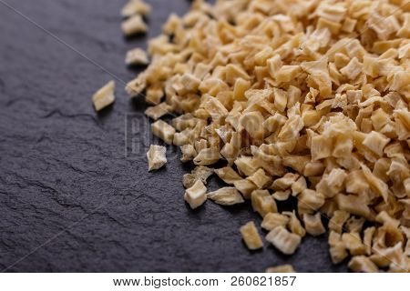 Fragrant Dried Parsnip On A Dark Stone Background