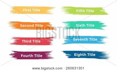 Vector Brush Infographic, Diagram, Brushstroke Labels Graph, Stickers Presentation. Business Concept