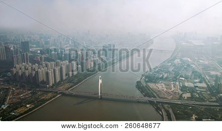 Guangzhou Pearl River View And From Windows Of Canton Tower China Republic