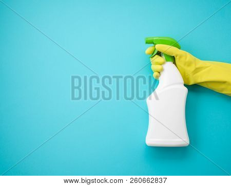 Detergents And Cleaning Accessories In Pastel Color. Cleaning Service, Small Business Idea, Spring C