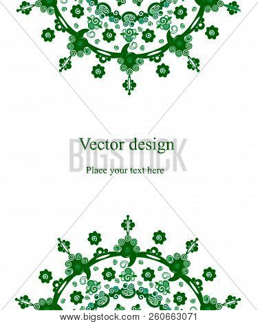 Geometric Abstract Poster With Green Round Elements. Vector Illustration.