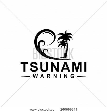 tsunami logo design, vector, icon, template, silhouette