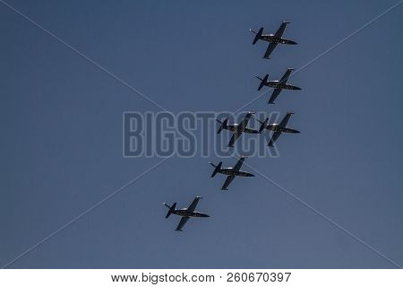 Bournemouth, United Kingdom – Bournemouth Air Festival 2018 Team Raven Display Team show aeroplane o