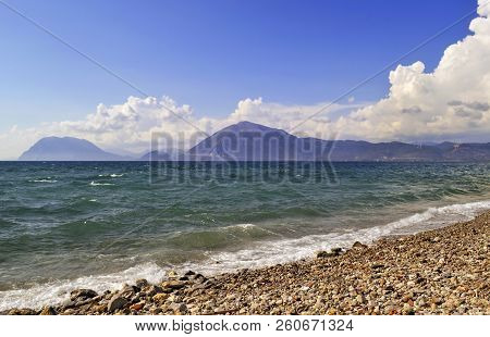Landscape Of Rio Beach Patras Achaia Peloponnese Greece