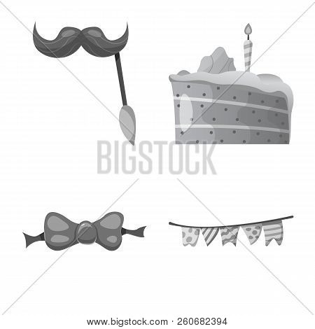 Isolated Object Of Party And Birthday Icon. Set Of Party And Celebration Vector Icon For Stock.