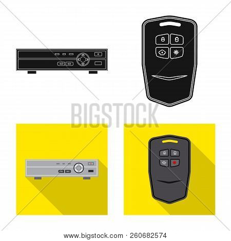 Vector Illustration Of Office And House Sign. Set Of Office And System Stock Vector Illustration.