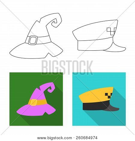 Vector Design Of Headgear And Cap Icon. Set Of Headgear And Accessory Vector Icon For Stock.