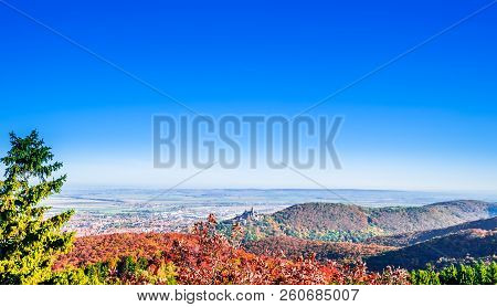 Vview On Automn Landscape With Castle Of Wernigerode - Germany