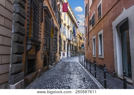 Old Hotel In Via Dei Prefetti Street, Rome