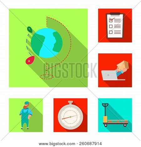 Vector Design Of Goods And Cargo Sign. Set Of Goods And Warehouse Vector Icon For Stock.