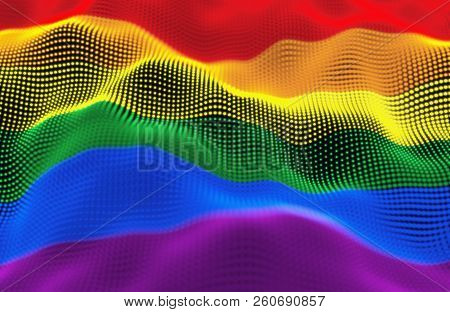 Rainbow Pride Flag: Lbgt Social Movement Symbol. 3d Illustration