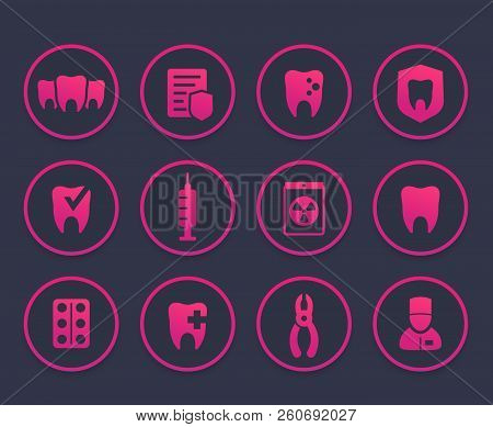 Teeth, Oral Medicine, Dental Care Icons, Eps 10 File, Easy To Edit