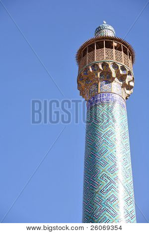 Minaret van Imam moskee in Isfahan, Iran
