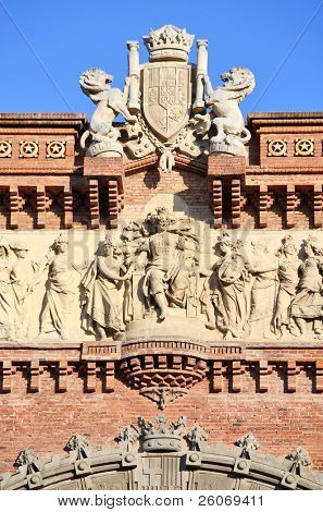 Fragment łuk triumfalny w Barcelonie