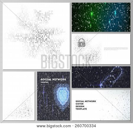 The Minimalistic Abstract Vector Layouts Of Modern Social Network Mockups In Popular Formats. Binary
