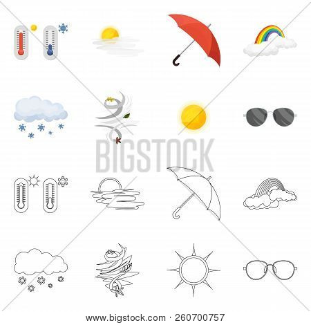 Vector Illustration Of Weather And Climate Icon. Collection Of Weather And Cloud Stock Vector Illust