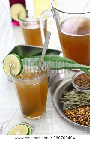 emoliente, traditional peruvian healthy drink