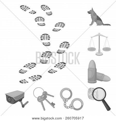 Prison And The Criminalmonochrome Icons In Set Collection For Design.prison And Attributes Vector Sy