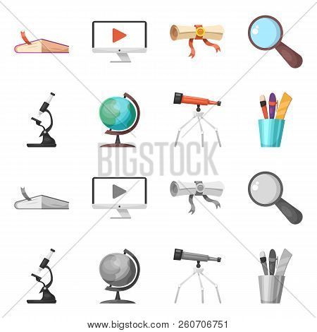 Vector Illustration Of Education And Learning Logo. Set Of Education And School Stock Symbol For Web
