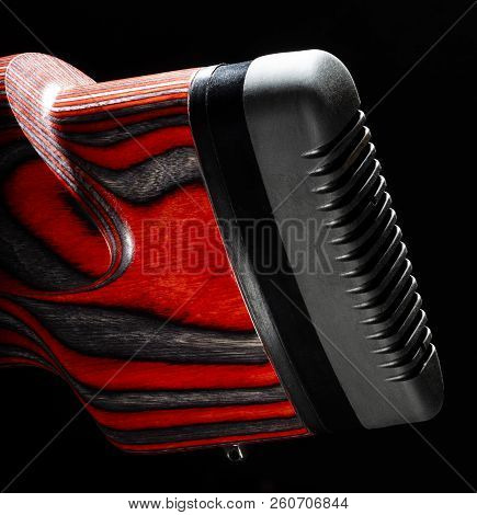 Rifle Recoil Pad That Is Ribbed On A Rifle To Soften Shooting