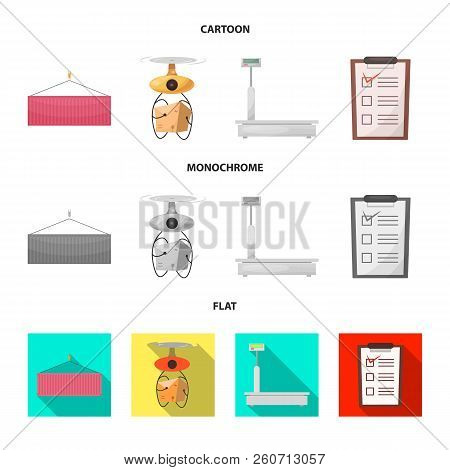 Vector Illustration Of Goods And Cargo Sign. Set Of Goods And Warehouse Vector Icon For Stock.