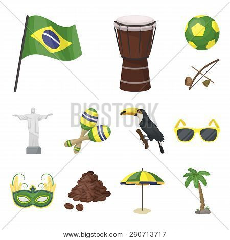 Country Brazil Cartoon Icons In Set Collection For Design. Travel And Attractions Brazil Vector Symb