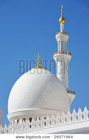 Minareto della Moschea di Sheikh Zayed di Abu Dhabi, Emirati Arabi