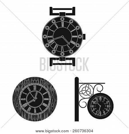 Vector Illustration Of Clock And Time Icon. Set Of Clock And Circle Vector Icon For Stock.