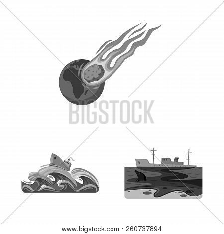 Vector Design Of Natural And Disaster Icon. Set Of Natural And Risk Vector Icon For Stock.