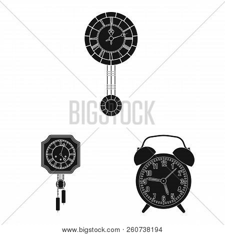 Vector Design Of Clock And Time Icon. Collection Of Clock And Circle Stock Vector Illustration.