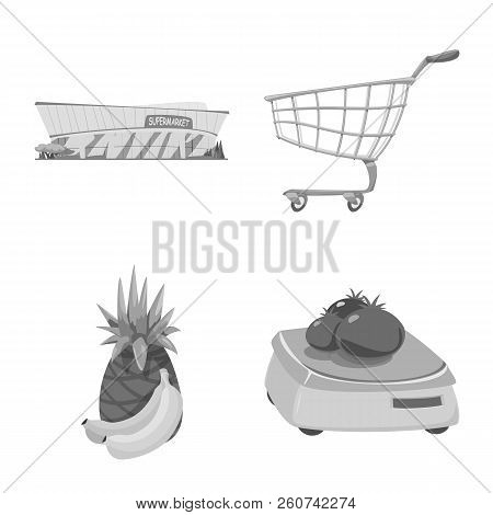 Vector Illustration Of Food And Drink Sign. Set Of Food And Store Stock Symbol For Web.
