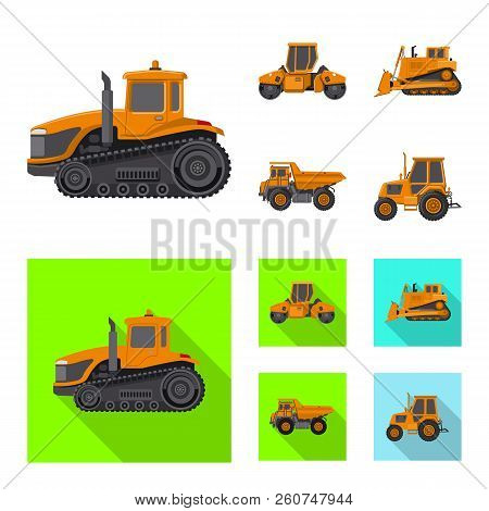 Vector Design Of Build And Construction Icon. Collection Of Build And Machinery Vector Icon For Stoc