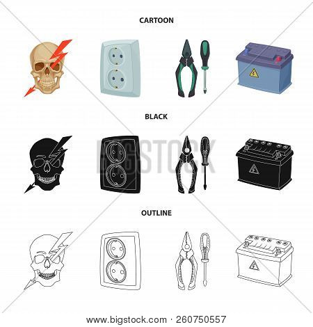 Vector Illustration Of Electricity And Electric Sign. Set Of Electricity And Energy Stock Vector Ill